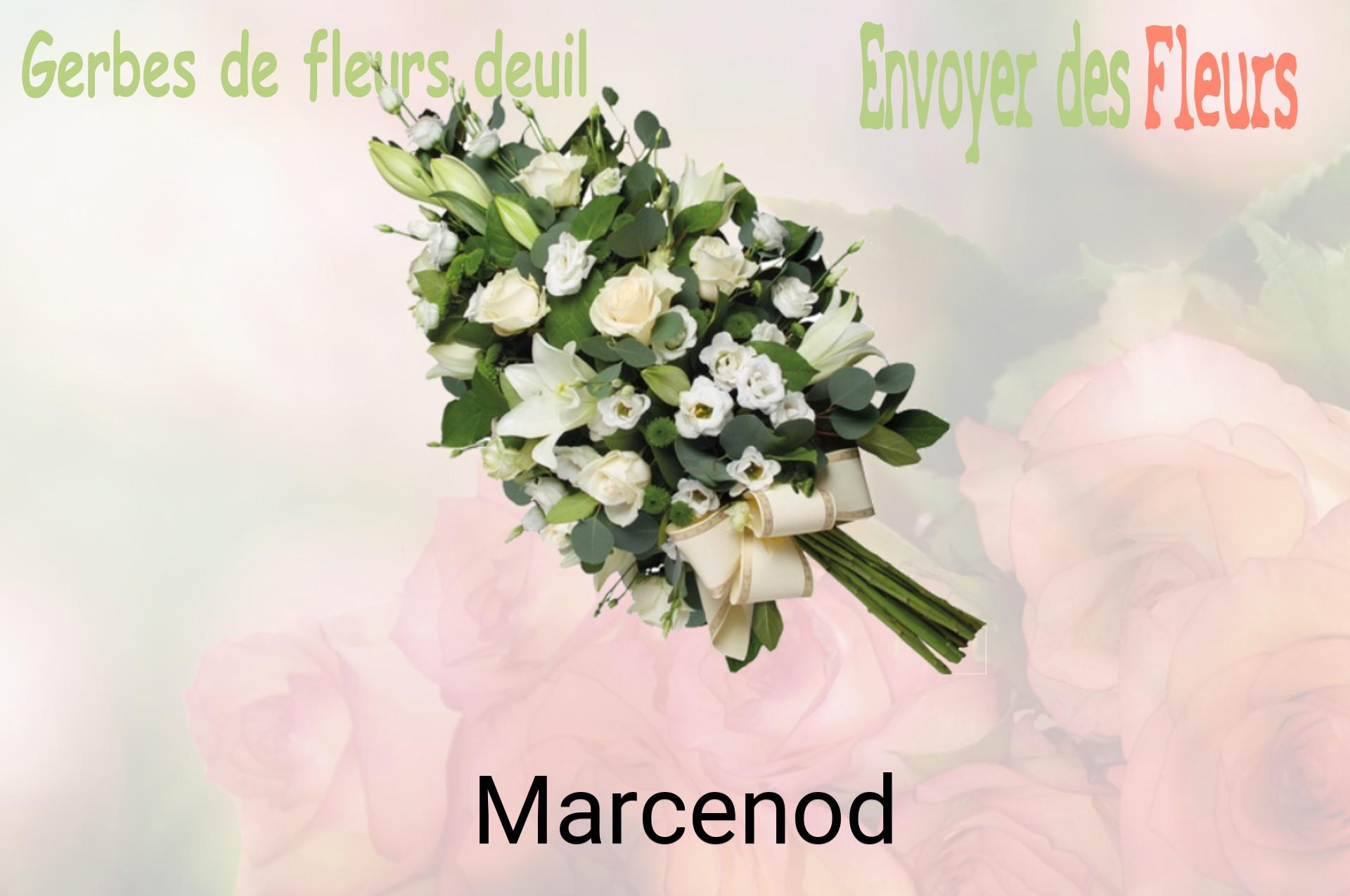 Gerbe de fleurs de deuil livrée à Marcenod